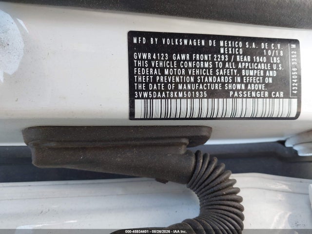 Продажа на аукционе авто 2019 Volkswagen Beetle 2.0t Final Edition Se/2.0t Final Edition Sel/2.0t S/2.0t Se, vin: 3VW5DAAT8KM501935, номер лота: 45934401
