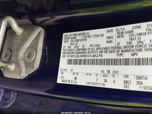 Aukcja sprzedaży 2014 Ford Escape Titanium, vin: 1FMCU9J95EUC45276, numer aukcji: 45934475