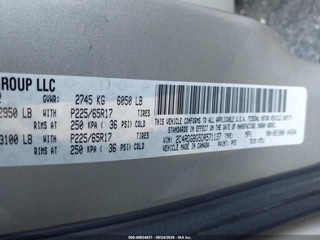 2013 Dodge Grand Caravan Se მანქანა იყიდება აუქციონზე, vin: 2C4RDGBG5DR571137, აუქციონის ნომერი: 45934531