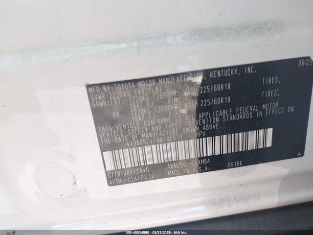 45934590 :رقم المزاد ، 4T3B6RFV7SU186830 vin ، 2025 Toyota Rav4 Hybrid Xle Premium مزاد بيع