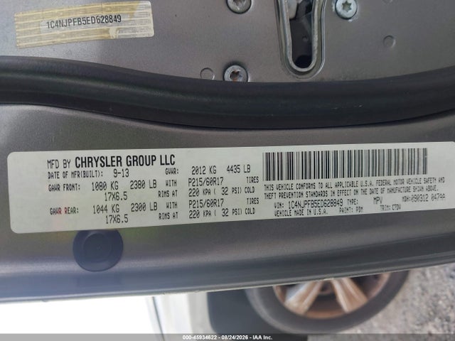 45934622 :رقم المزاد ، 1C4NJPFB5ED628849 vin ، 2014 Jeep Patriot Latitude مزاد بيع