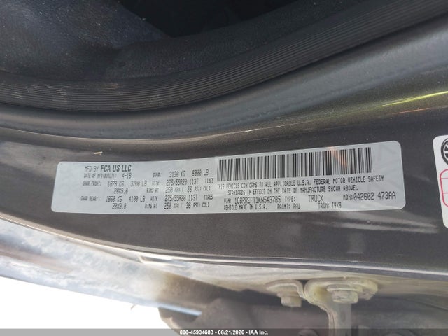 Продаж на аукціоні авто 2019 Ram 1500 Big Horn/lone Star  4x2 5'7 Box, vin: 1C6RREFT1KN543785, номер лоту: 45934683
