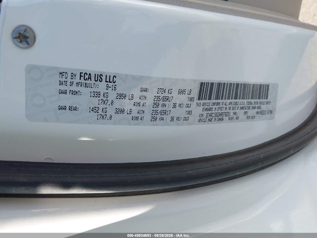 45934693 :رقم المزاد ، 2C4RC1BG3HR576231 vin ، 2017 Chrysler Pacifica Touring-l مزاد بيع