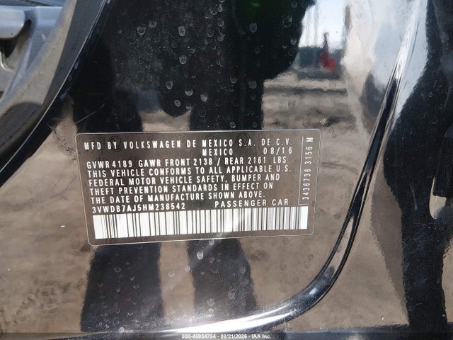3VWDB7AJ5HM238542 Volkswagen Jetta 1.4t Se