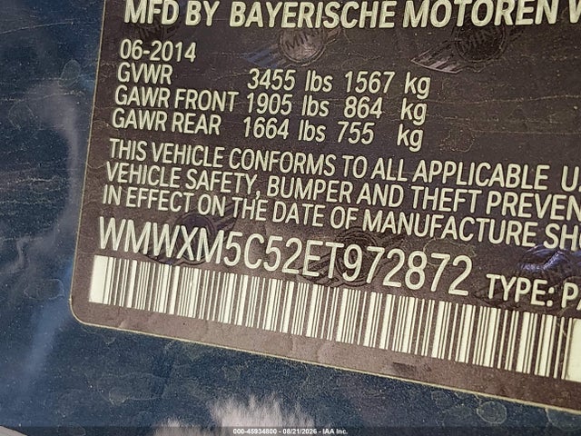 Mini Hardtop Cooper 2014 WMWXM5C52ET972872 Image 9