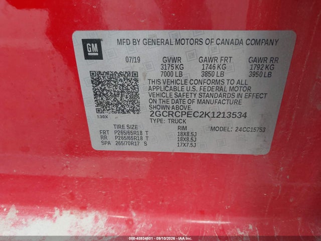 Chevrolet Silverado 1500 Ld Lt 2019 2GCRCPEC2K1213534 Image 9