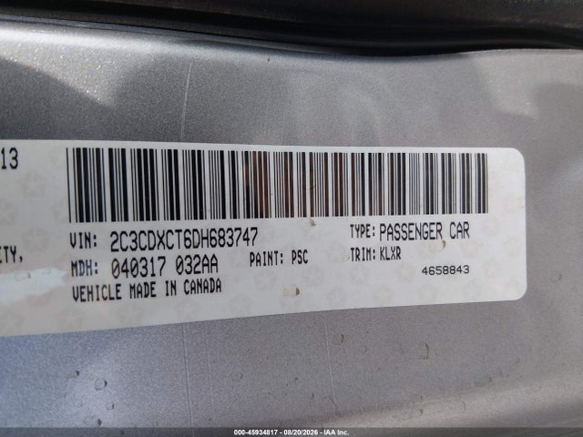 Aukcja sprzedaży 2013 Dodge Charger Road/track, vin: 2C3CDXCT6DH683747, numer aukcji: 45934817