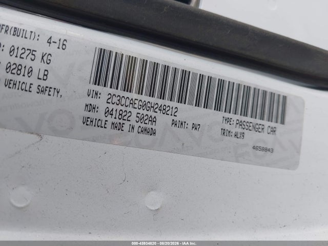 Aukcja sprzedaży 2016 Chrysler 300c, vin: 2C3CCAEG0GH248212, numer aukcji: 45934820