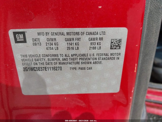 Chevrolet Impala Limited Ltz 2014 2G1WC5E37E1116270 Image 9