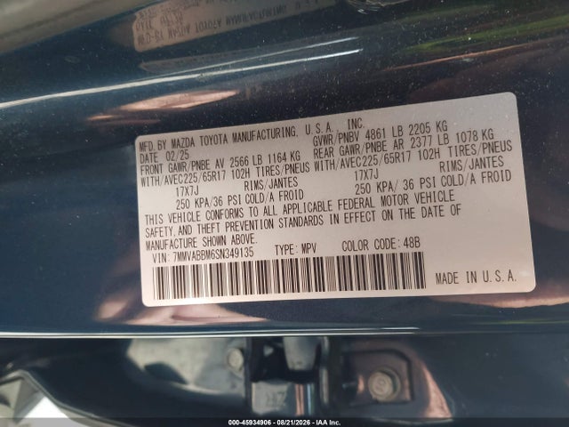 Продаж на аукціоні авто 2025 Mazda Cx-50 2.5 S Preferred Package, vin: 7MMVABBM6SN349135, номер лоту: 45934906