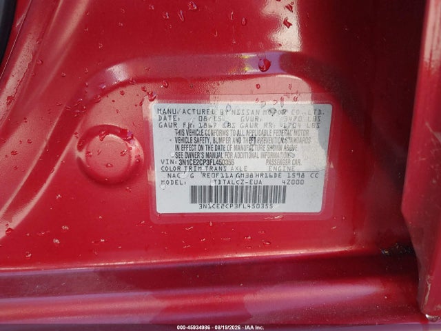 3N1CE2CP3FL450355 Nissan Versa Note S Plus