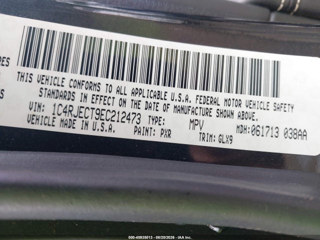 Продажа на аукционе авто 2014 Jeep Grand Cherokee Overland, vin: 1C4RJECT9EC212473, номер лота: 45935013