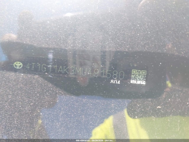 Aukcja sprzedaży 2021 Toyota Camry Se, vin: 4T1G11AK3MU491580, numer aukcji: 45935181