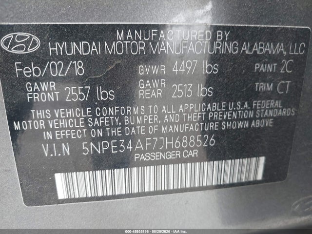 Hyundai Sonata Sport 2018 5NPE34AF7JH688526 Image 9