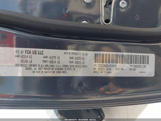 45935278 :رقم المزاد ، 2C3CDXBG8JH318745 vin ، 2018 Dodge Charger Sxt Rwd مزاد بيع