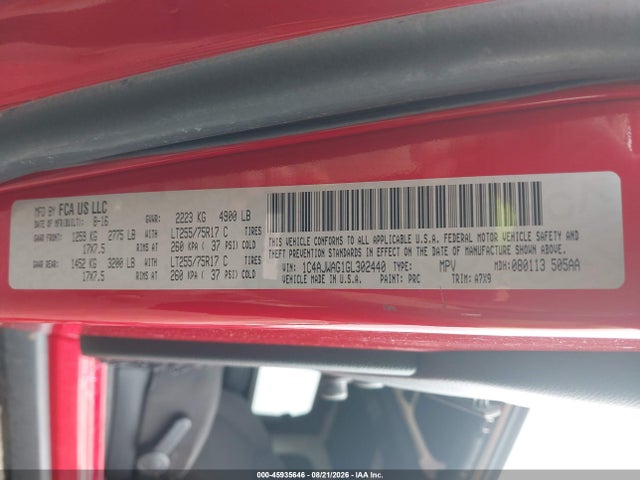 Продаж на аукціоні авто 2016 Jeep Wrangler Willys Wheeler, vin: 1C4AJWAG1GL302440, номер лоту: 45935646