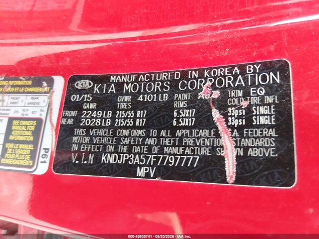 Продажа на аукционе авто 2015 Kia Soul +, vin: KNDJP3A57F7797777, номер лота: 45935741