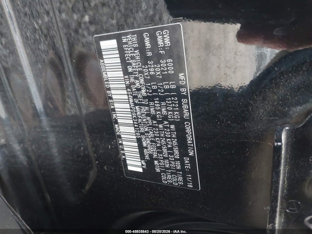 Продаж на аукціоні авто 2019 Subaru Ascent Limited, vin: 4S4WMAPD9K3441295, номер лоту: 45935843