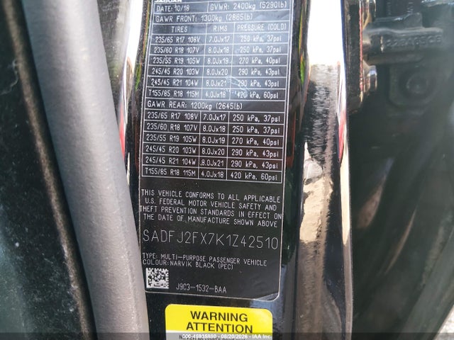 SADFJ2FX7K1Z42510 Jaguar E-pace S