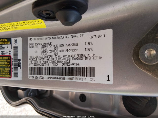 5TFAZ5CN0GX017588 Toyota Tacoma Sr5 V6