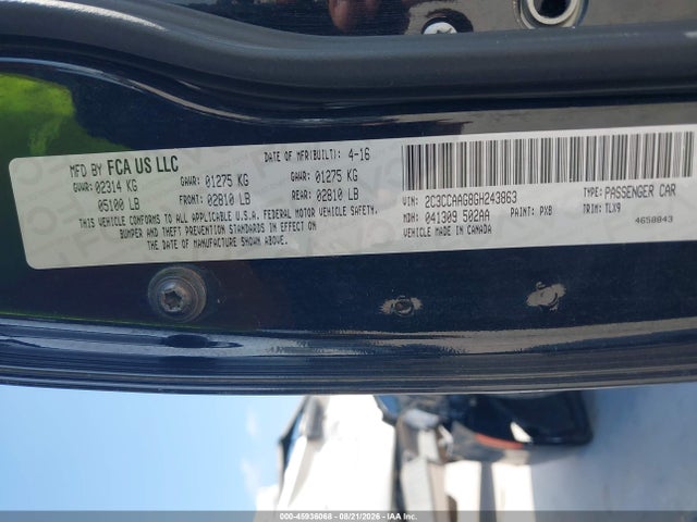Продаж на аукціоні авто 2016 Chrysler 300 Limited, vin: 2C3CCAAG8GH243863, номер лоту: 45936068