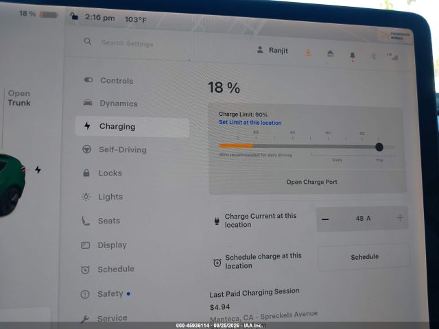 45936114 :رقم المزاد ، 5YJ3E1EB7LF798095 vin ، 2020 Tesla Model 3 Long Range Dual Motor All-wheel Drive مزاد بيع