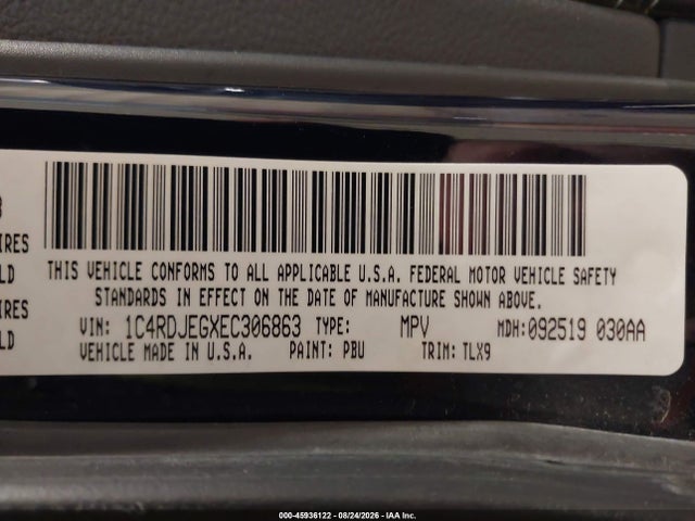 Aukcja sprzedaży 2014 Dodge Durango Citadel, vin: 1C4RDJEGXEC306863, numer aukcji: 45936122