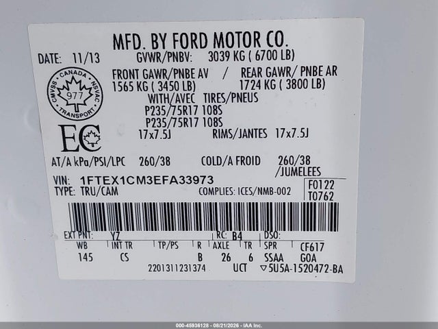 Ford F-150 Stx 2014 1FTEX1CM3EFA33973 Image 9