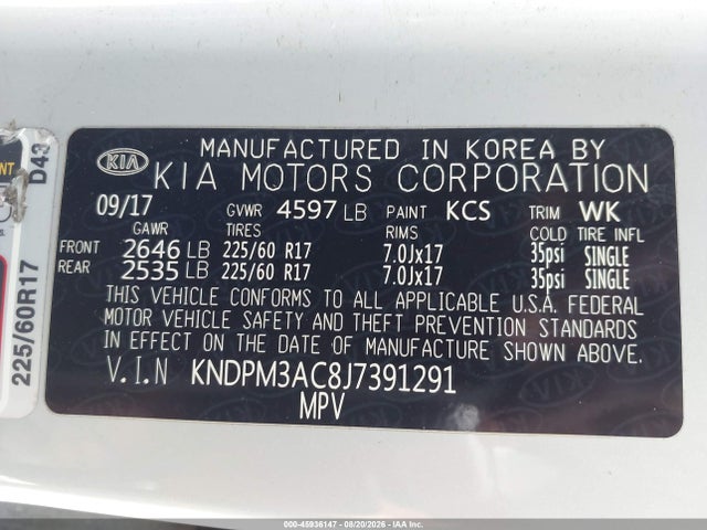 KIA Sportage Lx 2018 KNDPM3AC8J7391291 Image 9