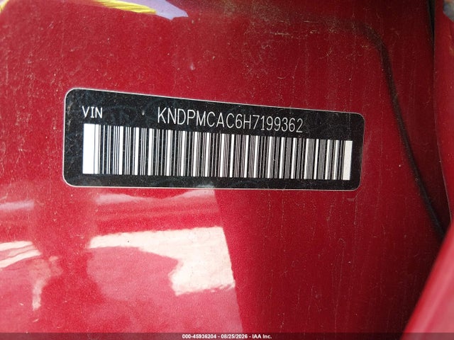 2017 Kia Sportage Lx მანქანა იყიდება აუქციონზე, vin: KNDPMCAC6H7199362, აუქციონის ნომერი: 45936204
