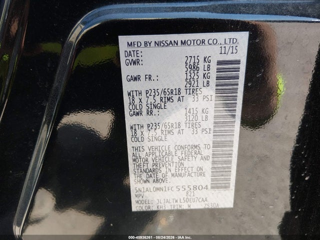 Продаж на аукціоні авто 2015 Infiniti Qx60, vin: 5N1AL0MN1FC555804, номер лоту: 45936261
