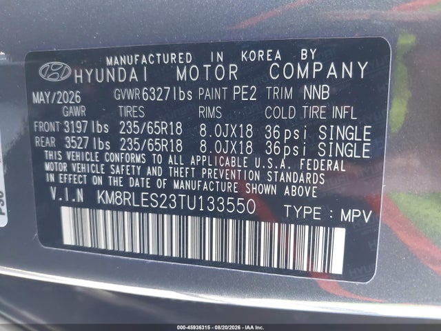 Hyundai Palisade Sel 7p 2026 KM8RLES23TU133550 Image 20