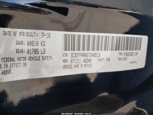 Fiat 500 POP 2016 3C3CFFAR0GT248519 Image 9