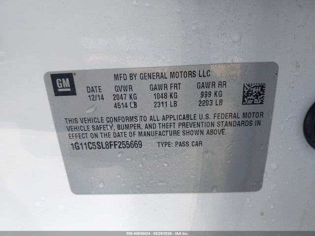 Chevrolet MALIBU 1LT 2015 1G11C5SL8FF255669 Image 9