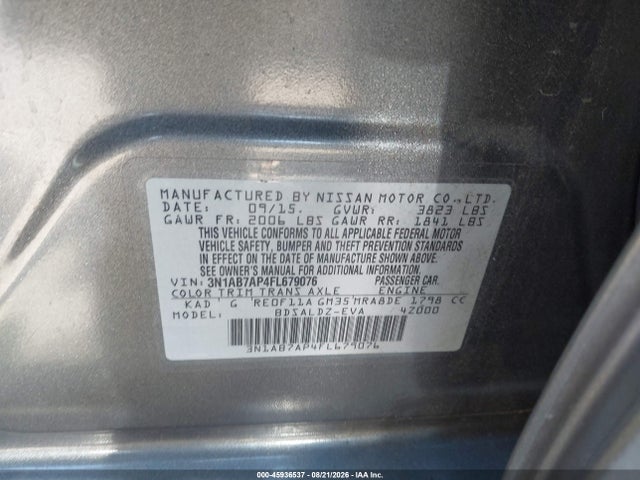 Nissan SENTRA SV 2015 3N1AB7AP4FL679076 Image 9
