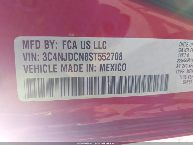Продаж на аукціоні авто 2025 Jeep Compass Limited 4x4, vin: 3C4NJDCN8ST552708, номер лоту: 45936590