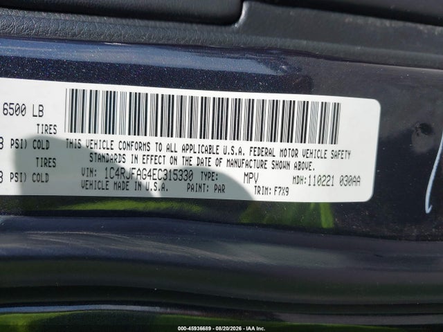 Aukcja sprzedaży 2014 Jeep Grand Cherokee Laredo, vin: 1C4RJFAG4EC315330, numer aukcji: 45936689