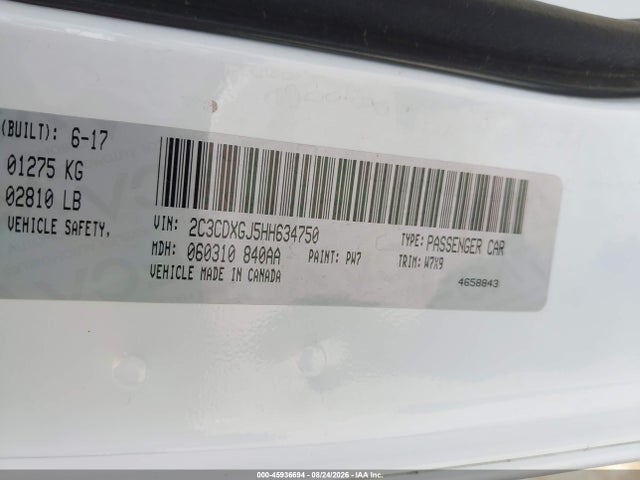 Aukcja sprzedaży 2017 Dodge Charger R/t Scat Pack Rwd, vin: 2C3CDXGJ5HH634750, numer aukcji: 45936694
