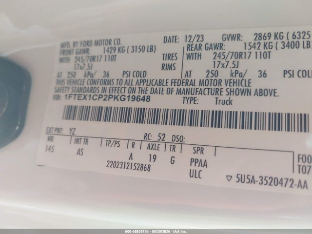 Ford F-150 Xl 2023 1FTEX1CP2PKG19648 Image 9