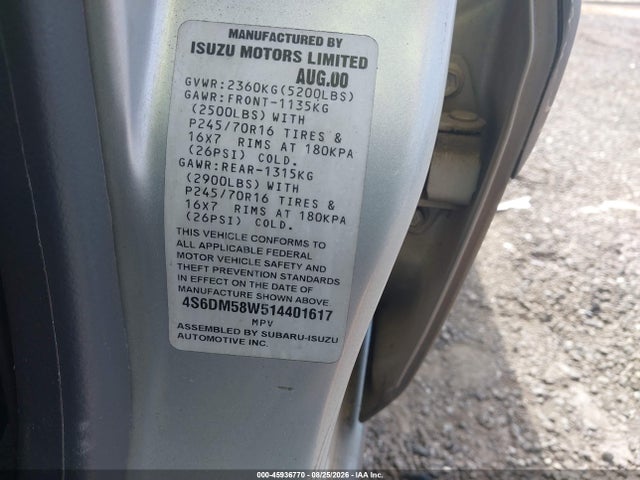 Продаж на аукціоні авто 2001 Honda Passport Ex/lx, vin: 4S6DM58W514401617, номер лоту: 45936770