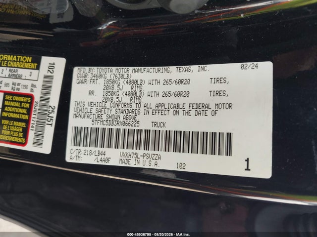 5TFMC5DB3RX066225 Toyota Tundra Hybrid 1794 Edition 4wd