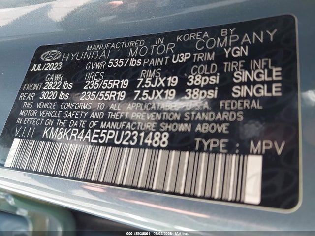 Aukcja sprzedaży 2023 Hyundai Ioniq 5 Limited, vin: KM8KR4AE5PU231488, numer aukcji: 45936801