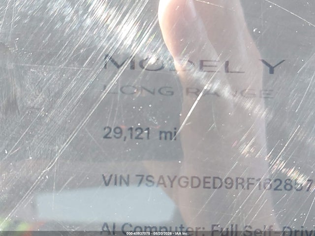 45937075 :رقم المزاد ، 7SAYGDED9RF162857 vin ، 2024 Tesla Model Y Long Range Single Motor Rear-wheel Drive/rwd مزاد بيع