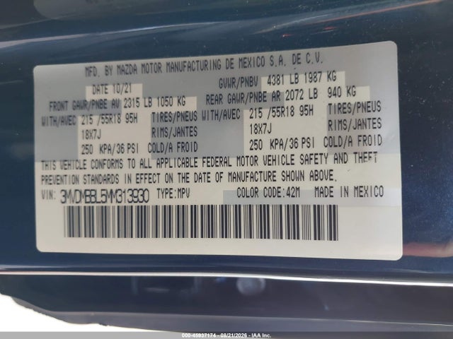 3MVDMBBL5MM313930 Mazda Cx-30 Select