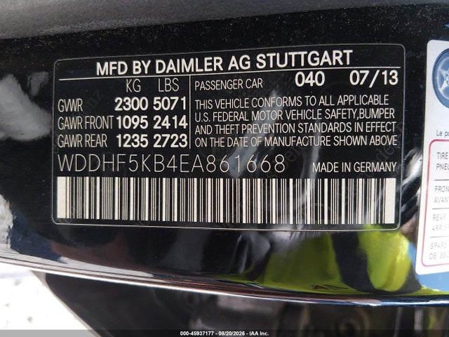 Mercedes-Benz E 350 2014 WDDHF5KB4EA861668 Image 9