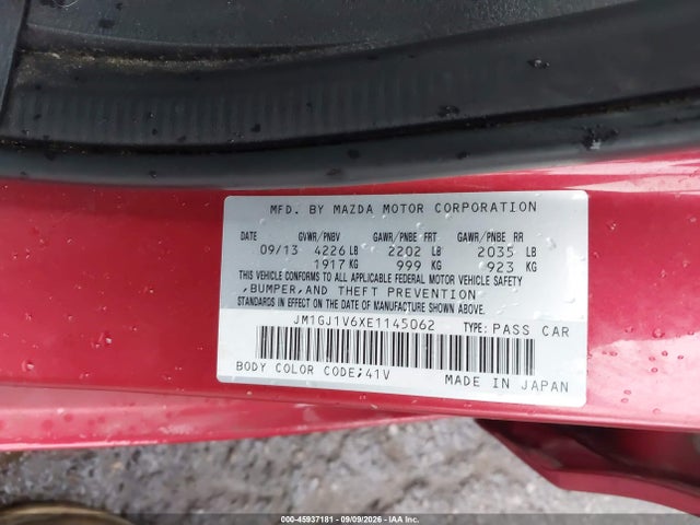 45937181 :رقم المزاد ، JM1GJ1V6XE1145062 vin ، 2014 Mazda Mazda6 I Touring مزاد بيع
