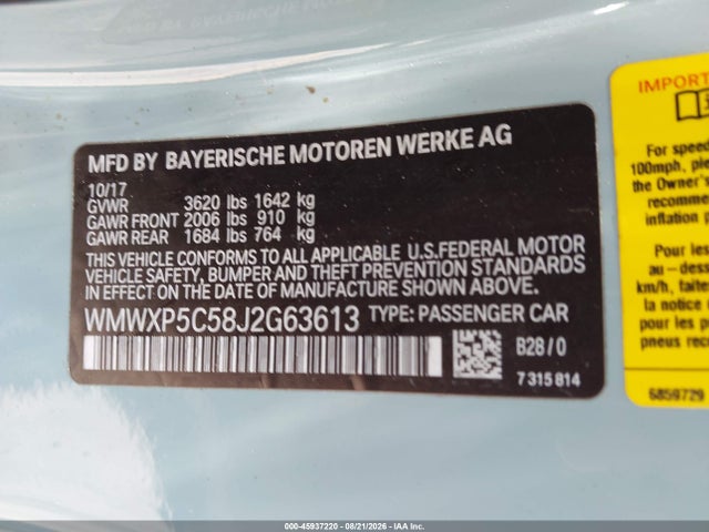 Продажа на аукционе авто 2018 Mini Hardtop Cooper/oxford Edition, vin: WMWXP5C58J2G63613, номер лота: 45937220