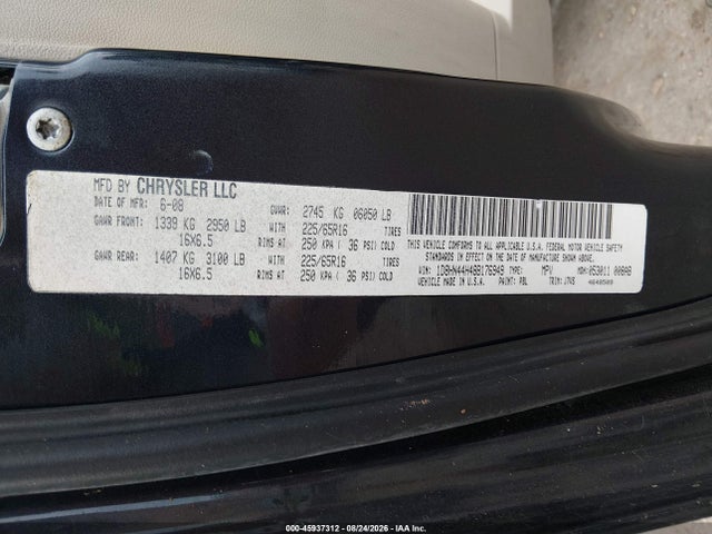 Продаж на аукціоні авто 2008 Dodge Grand Caravan Se, vin: 1D8HN44H48B176949, номер лоту: 45937312