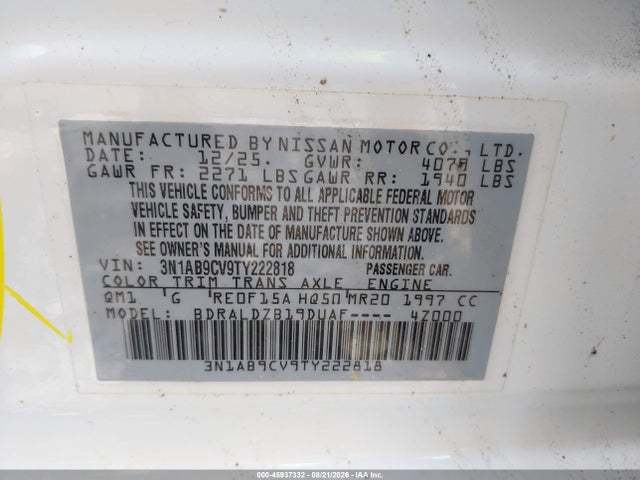 Nissan SENTRA SV 2026 3N1AB9CV9TY222818 Image 9