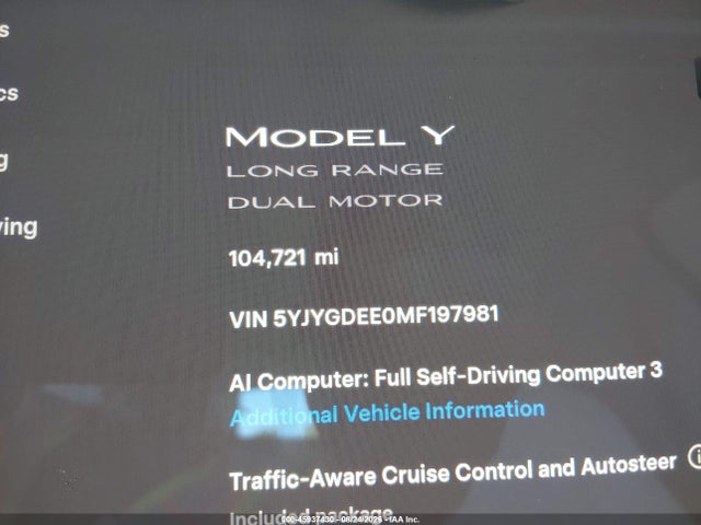 45937430 :رقم المزاد ، 5YJYGDEE0MF197981 vin ، 2021 Tesla Model Y Long Range Dual Motor All-wheel Drive مزاد بيع